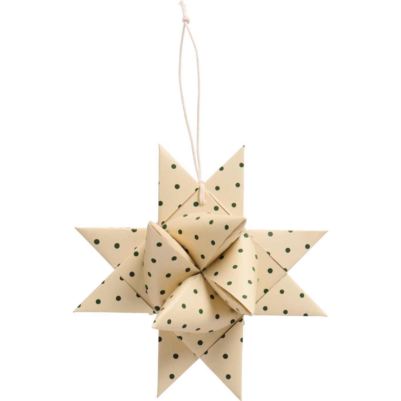 Geflochtener Stern zum hängen klein m/grünen Pünktchen