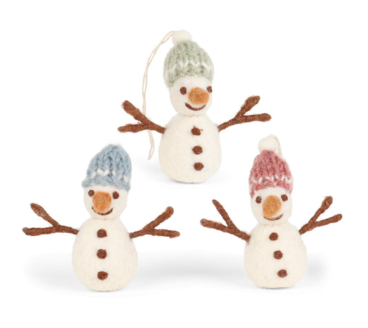 Bunter Schneemann mit Hut – 3er-Set