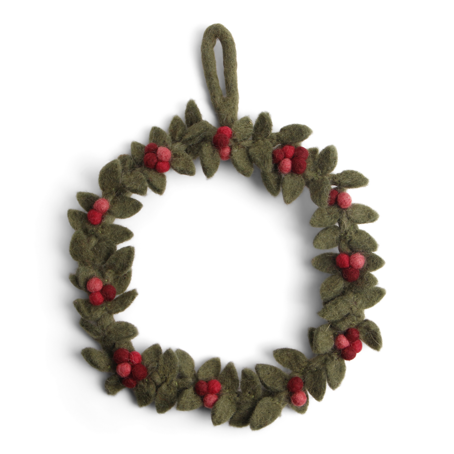 Small Green Wreath w/Red Berries w/Hanger