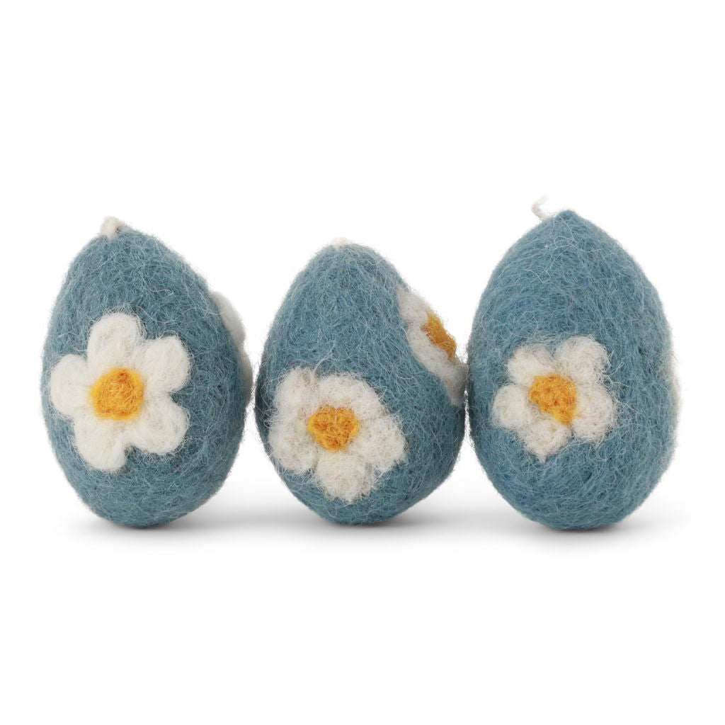 Eier mit blauen Blüten – 3er-Set