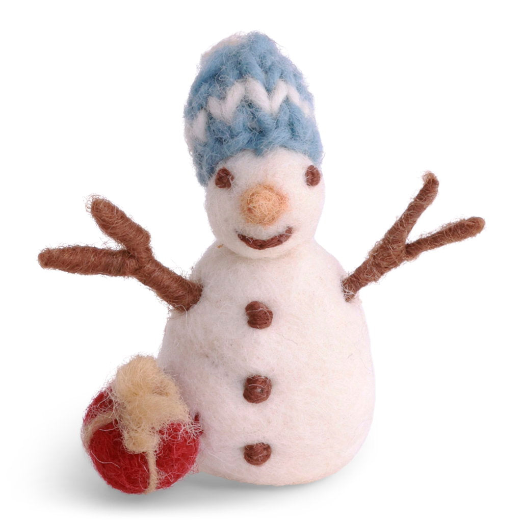 Schneemann mit Geschenk