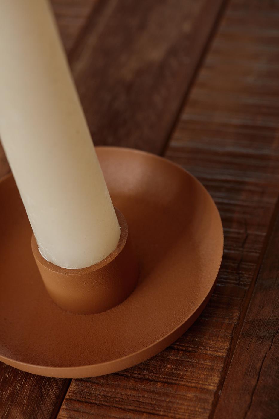 Kerzenhalter f/3,8 cm Kerze ziegelfarbig