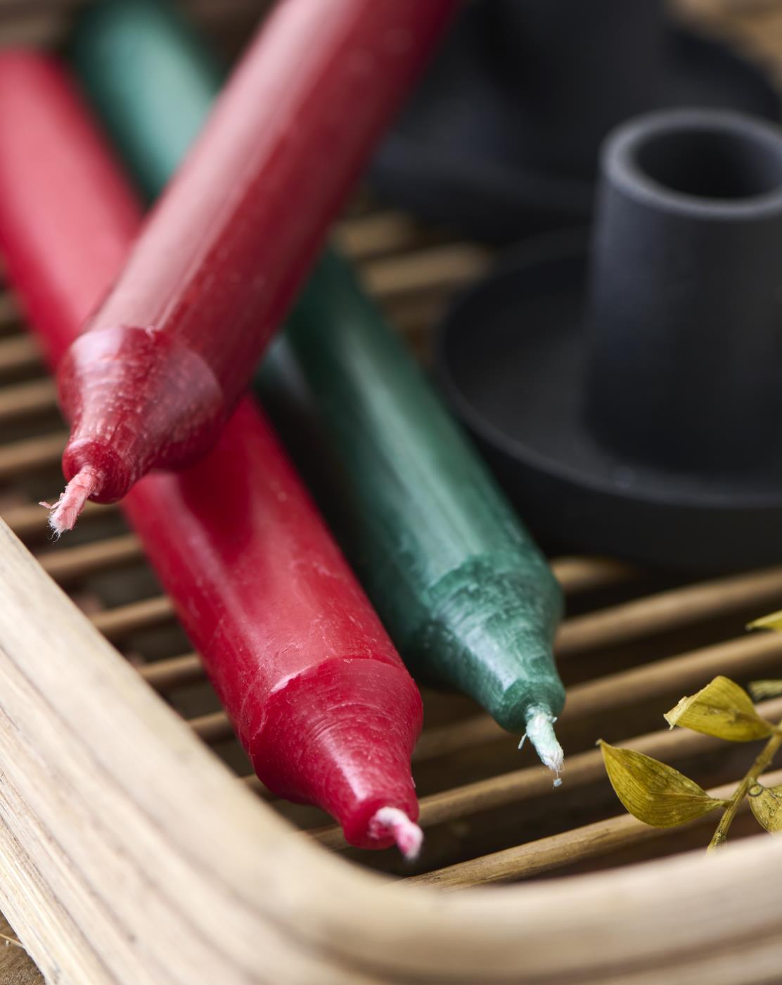 Kerze normal rot rustikal Ø:2,2 H:18