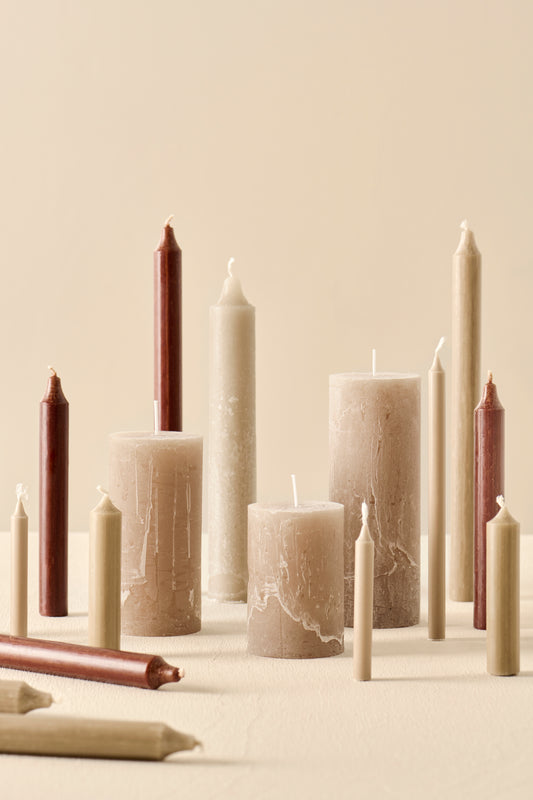 Dünne hohe Kerze leinen Ø:1,3 H:20 Nordisches Umweltzeichen