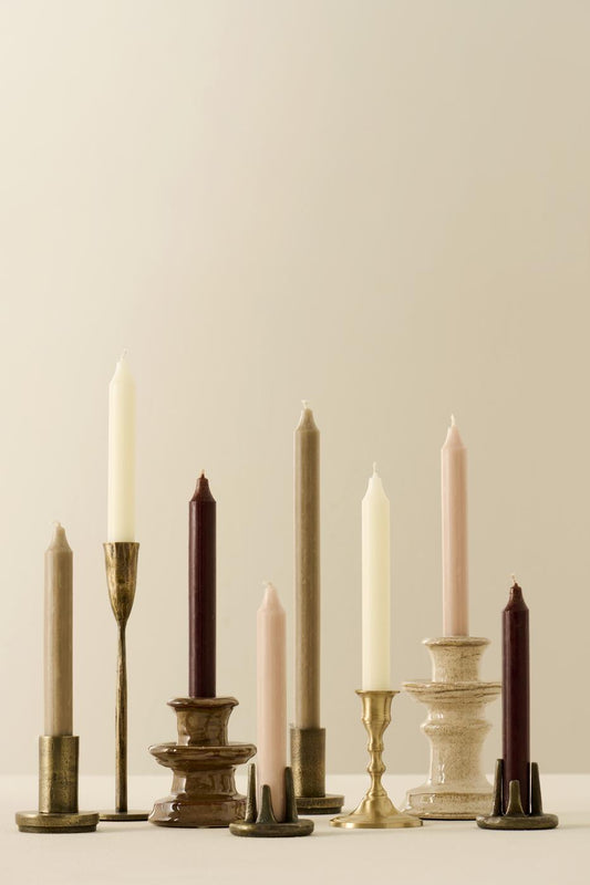 Kerze normal leinengrau rustikal Ø:2,2 H:18