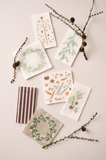 Serviette 16,5x16,5 cm Schneebeerenkranz 20 Stck/Pck