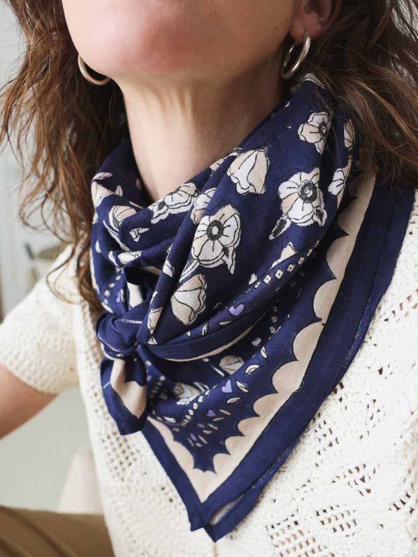 Kota-Schal in Marineblau Kids