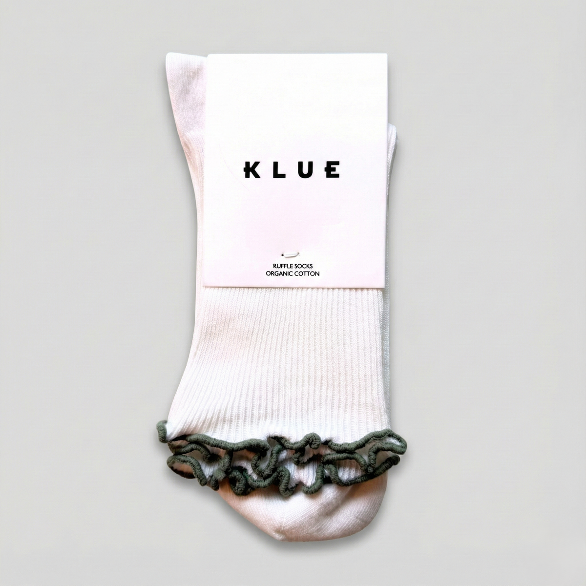 KLUE Bio-Baumwollsocken mit Rüschen | Khaki