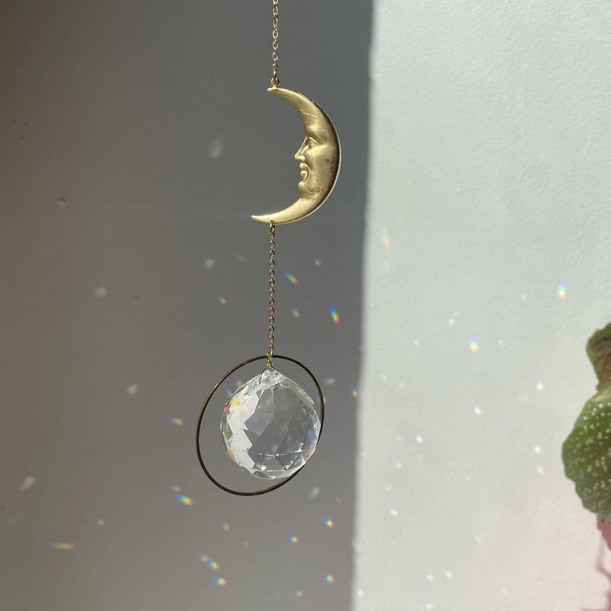 Suncatcher Mond / Lichtfänger / Fensterkristall / Prisma