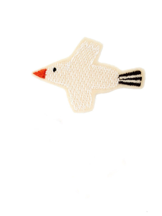 Aufnäher "Vogel weiß" 2er Set