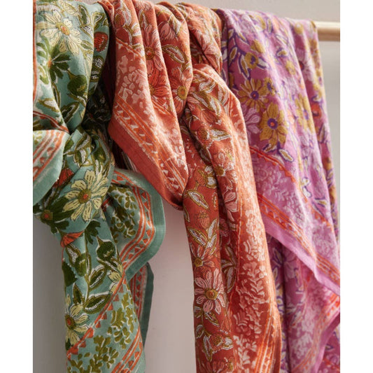 Indischer Schal – Meera in Blau und Grün