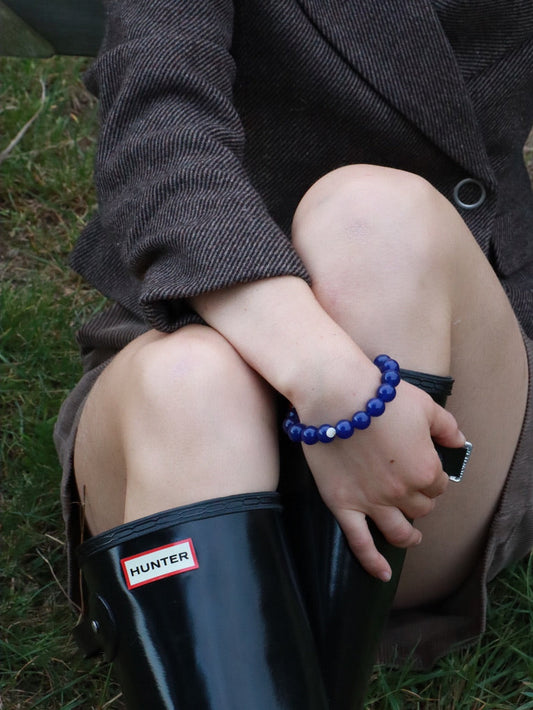 Chunky Lapis Lazuli Stretch Bracelet Wisdom