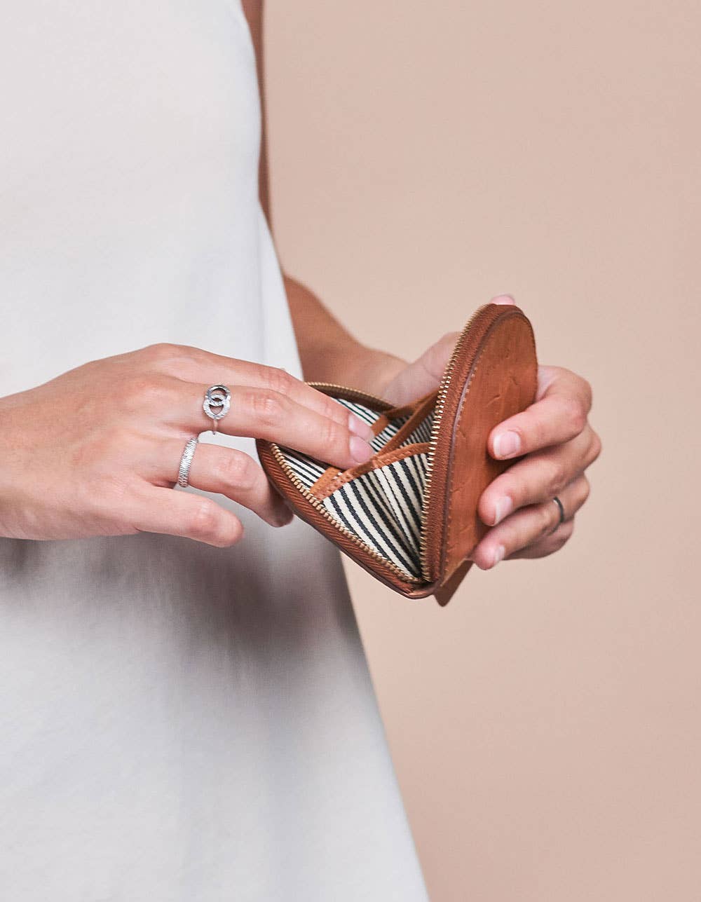 Ledertasche Laura - Cognac Croco Klassisches Leder