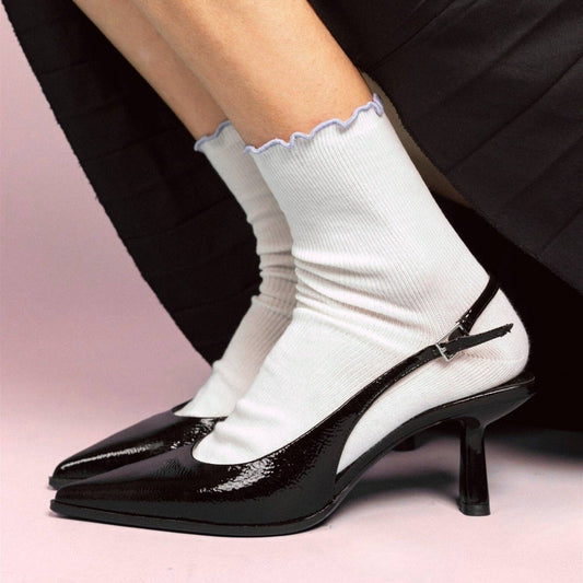 KLUE Bio-Baumwollsocken mit Rüschen | Flieder