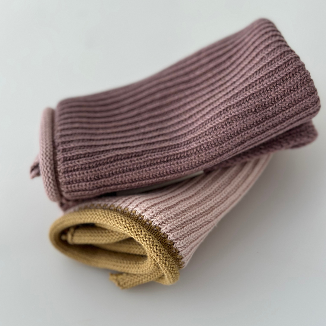 Geschirrtuch - Bio-Baumwolle - Gestrickt - Welle - Puder
