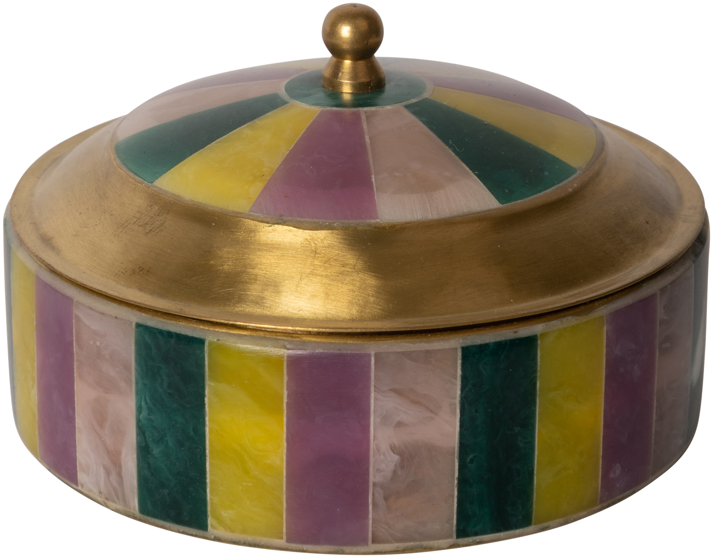 Box m/Deckel, metal, multicolor, 6xø9,5 cm