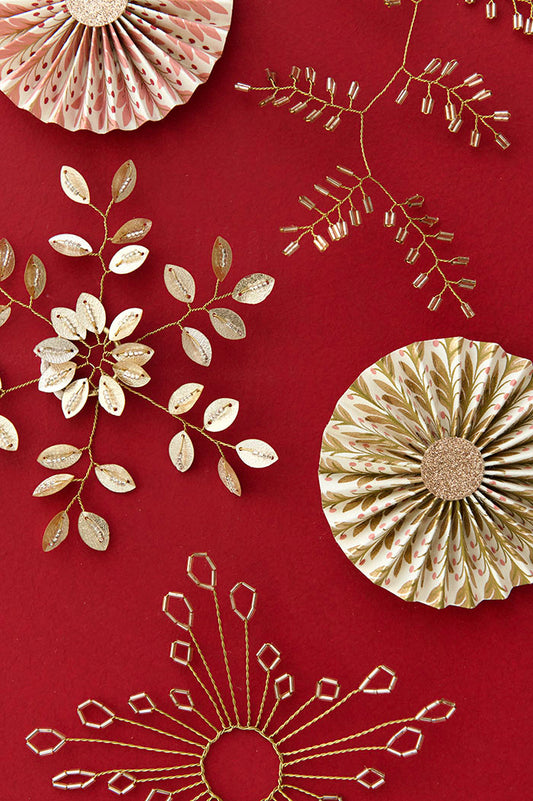 Beaded Ornament Star Ø13cm Mio Champagne