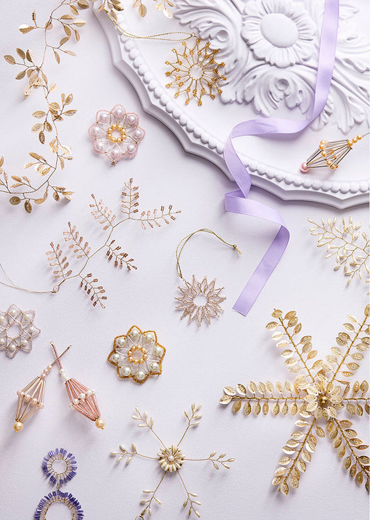 Beaded Top Star Ø21cm Clio Champagne