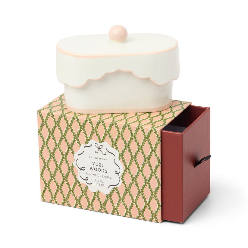 Cherie 155g Keramikschale mit Duftkerze - Rosa - Yuzu Woods