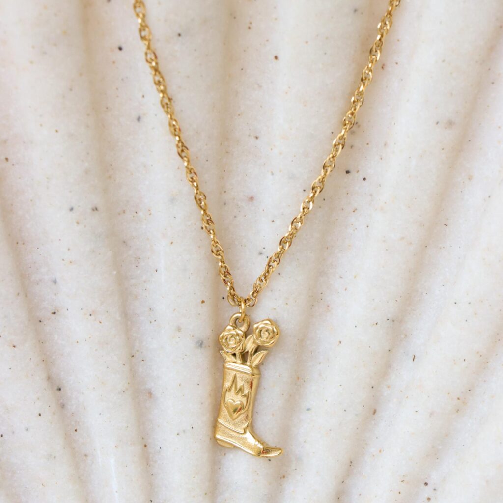 „Howdy“-Halskette in Gold