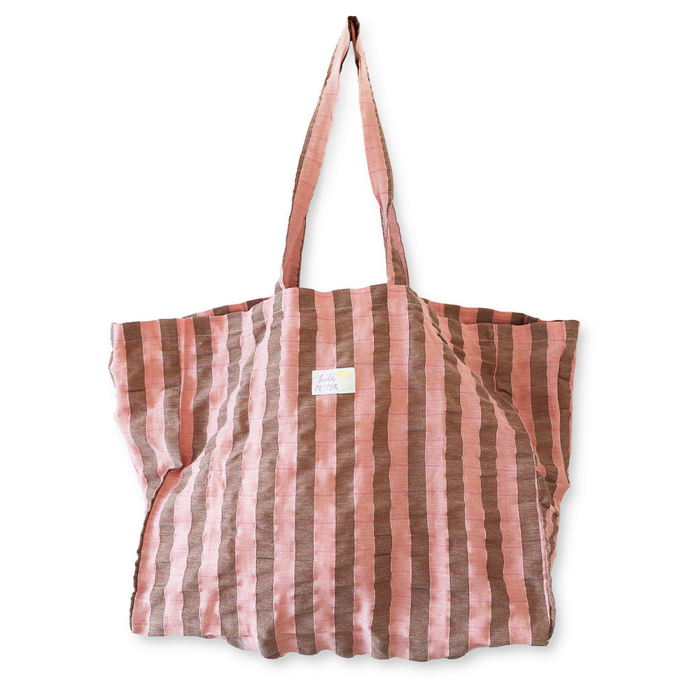 Baumwolltasche *Stripe Rose Brown*