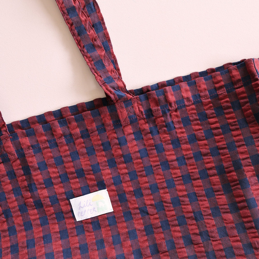 Baumwolltasche *Check Blue Red*