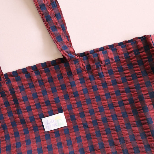 Baumwolltasche *Check Blue Red*