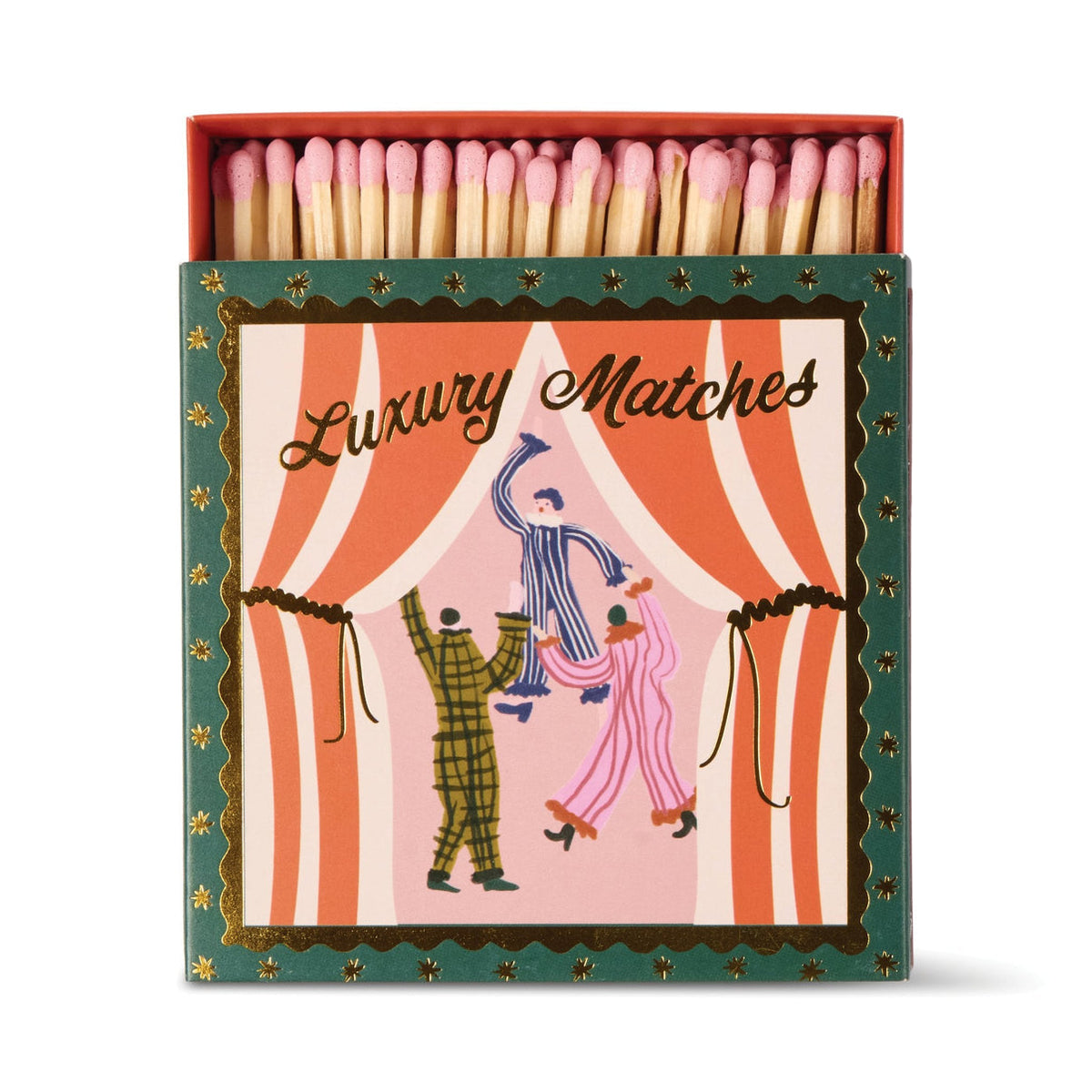 Paddywax Streichhölzer in quadratischer Schachtel (125 Stück) – Dancing Jesters