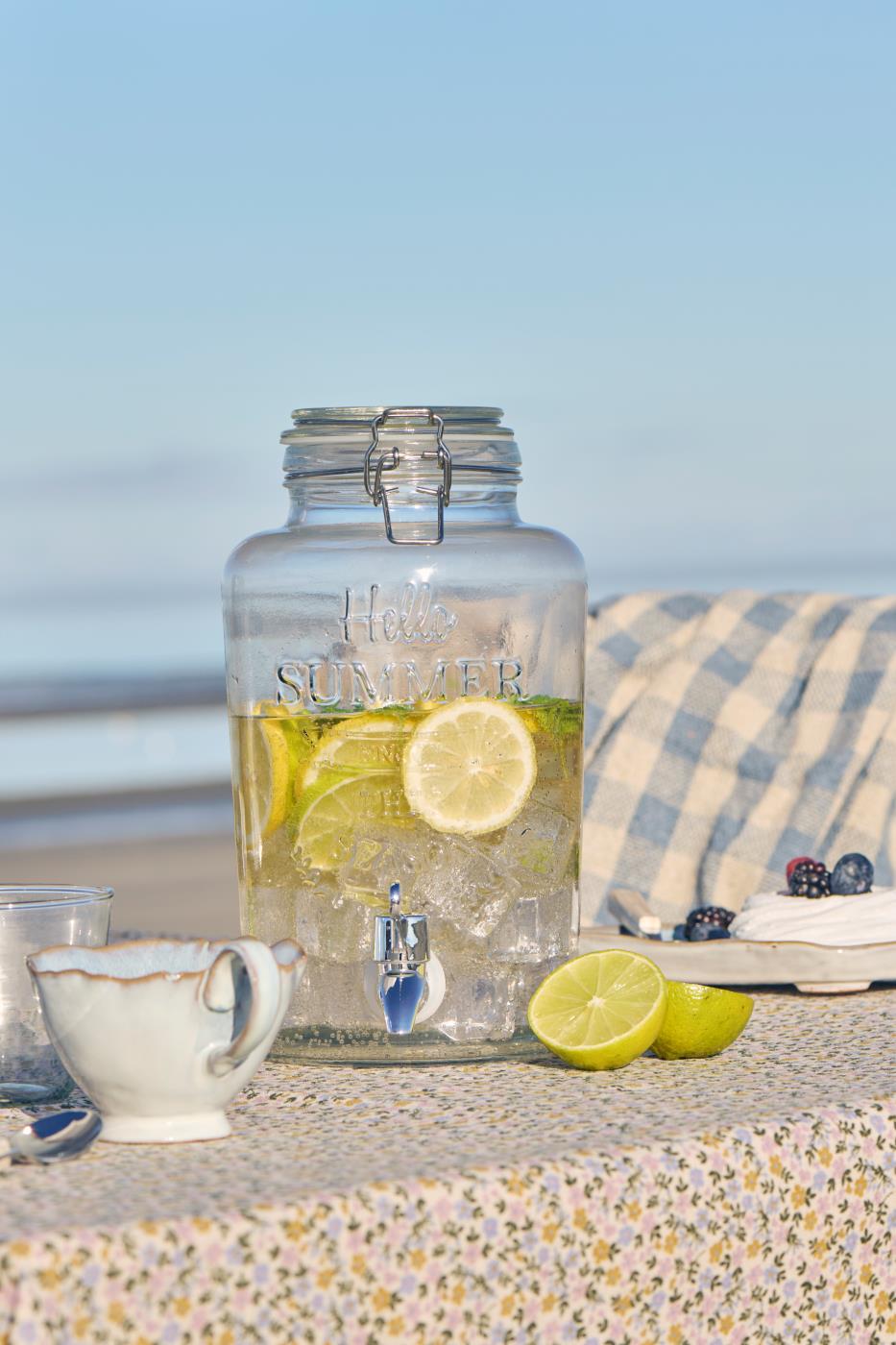 Tischdecke Line quadratisch m/multifarbigen kleinen Blumen