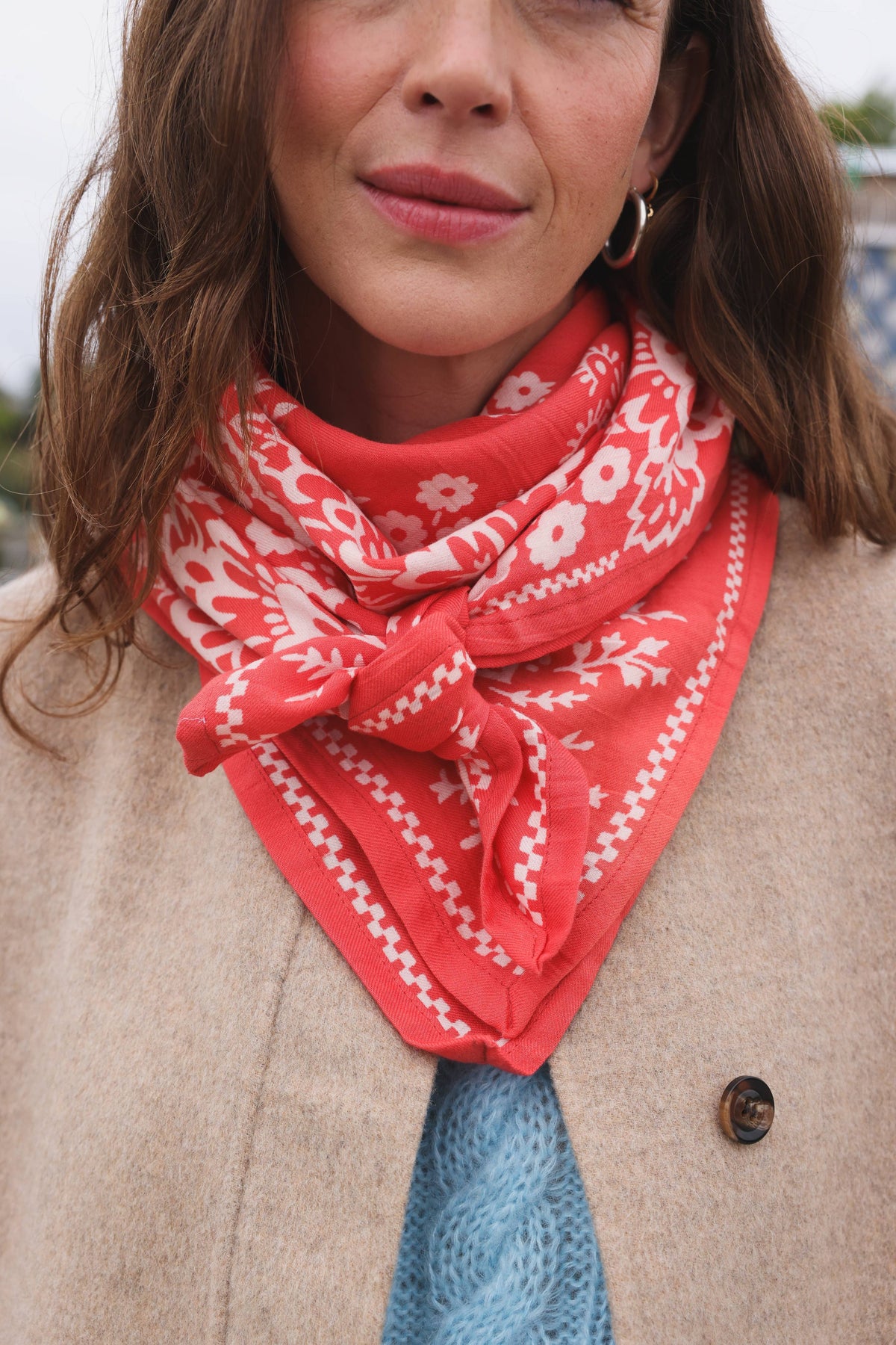 Halstuch für Erwachsene Mysore-Bandana Koralle