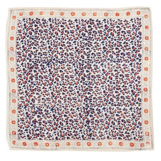 Indisches Kindertuch - Beige Marine Leopard