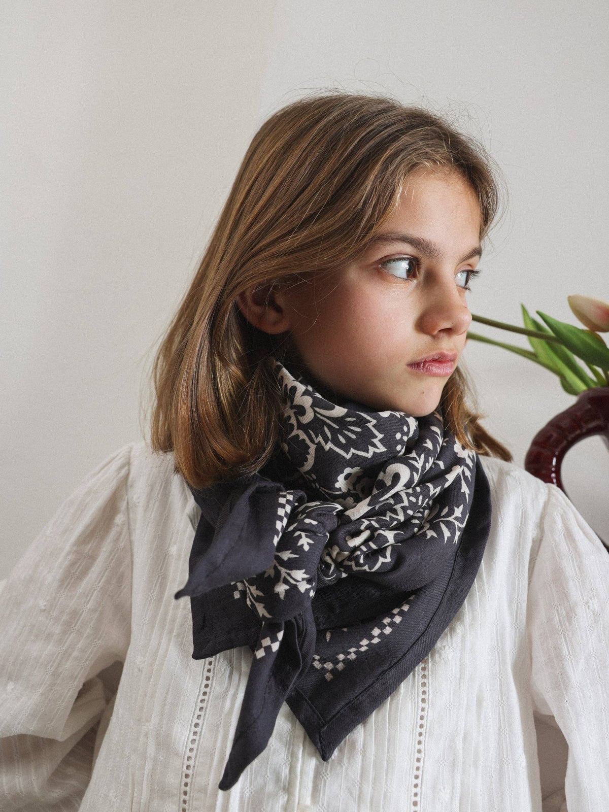 Schal für Erwachsene Mysore-Bandana Anthrazit