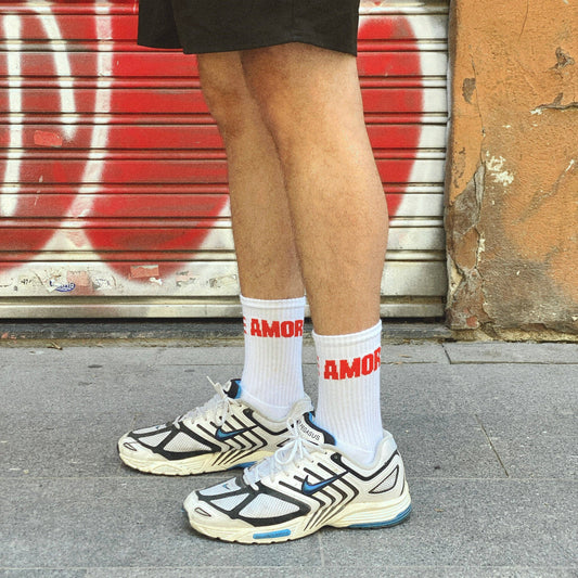 Socken AMORE, Farbe Rot/Weiß