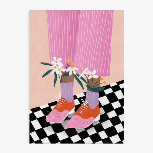 Florale Oxford-Schuhe Kunstdruck - Verspielte Mode