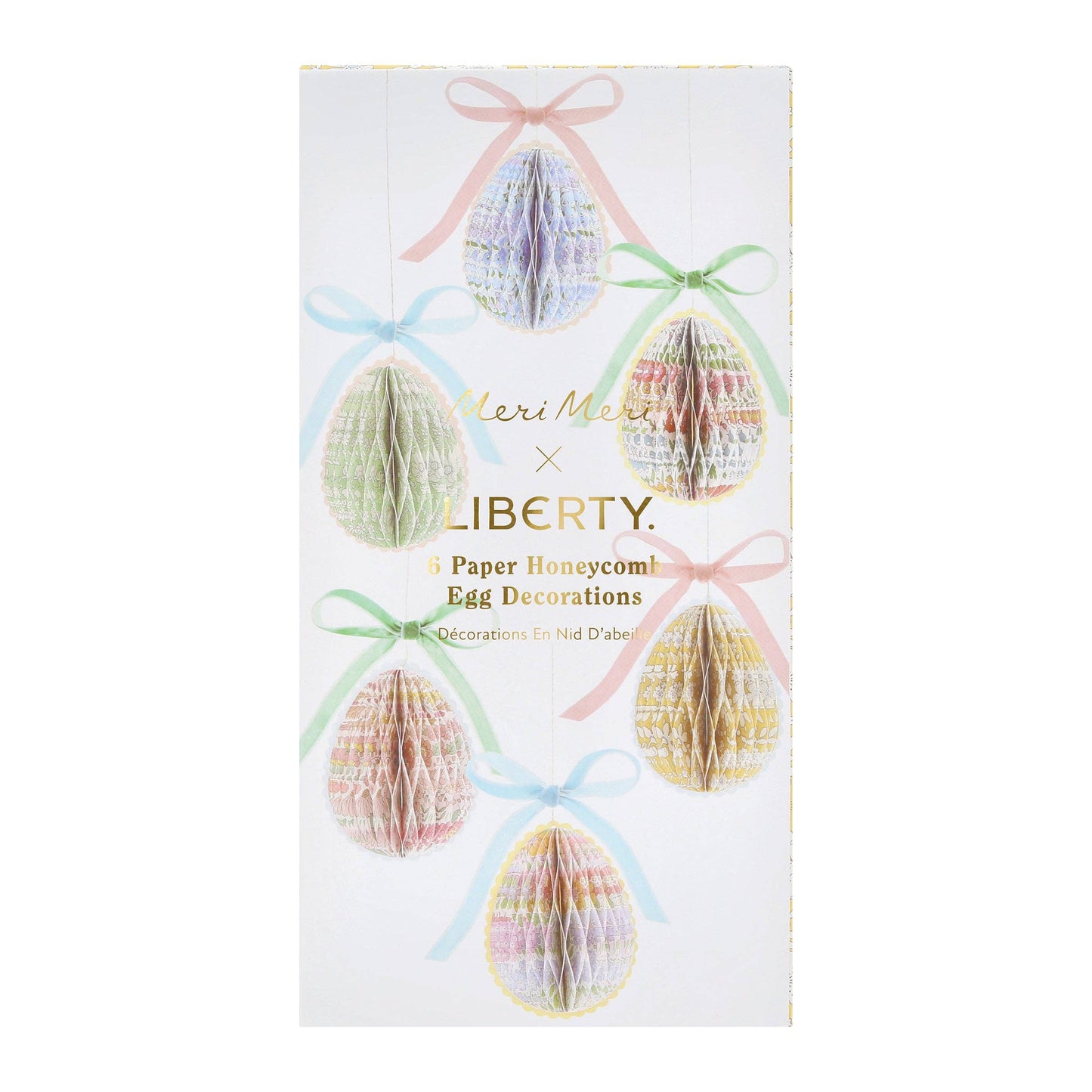 Meri Meri x Liberty Papier-Waben-Ei-Dekorationen 1 Pack ( 6 Stk. )