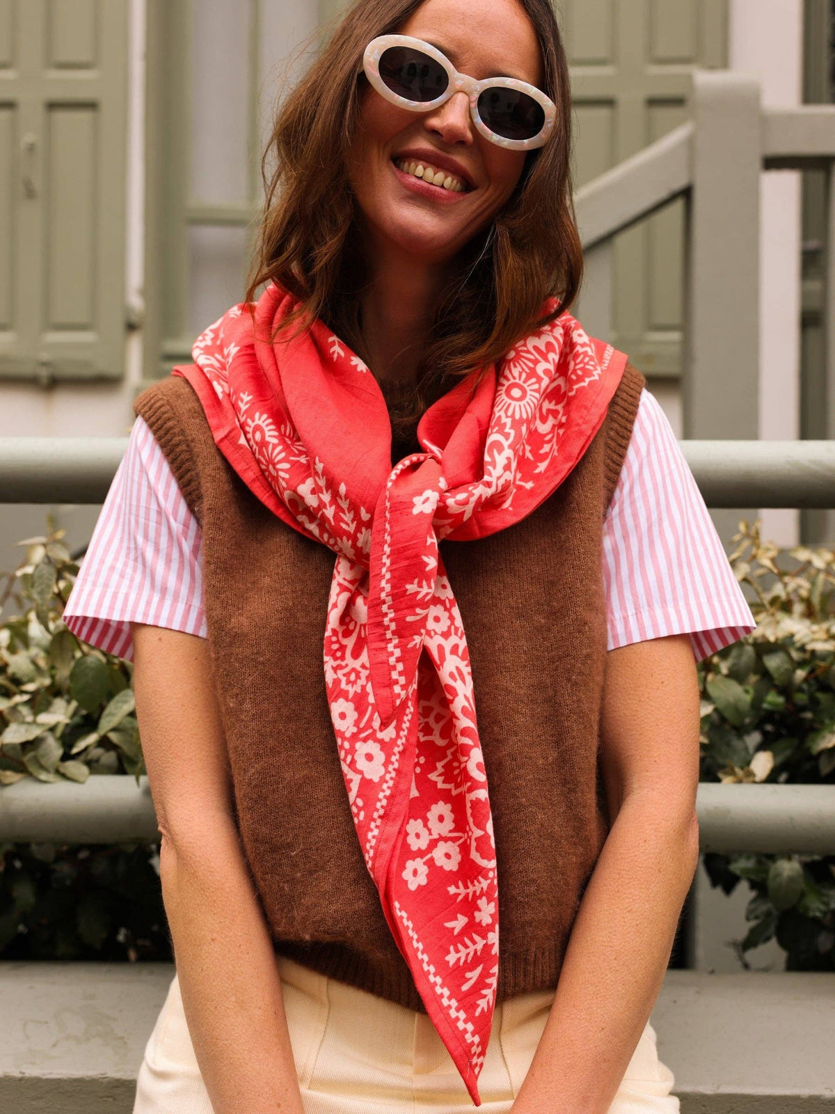 Halstuch für Erwachsene Mysore-Bandana Koralle