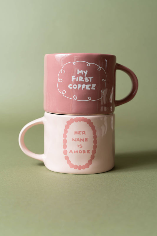 Sisi Tasse „My First Coffee“ – 250 ml Keramikbecher