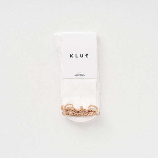 KLUE Bio-Baumwollsocken mit Rüschen | Mandel