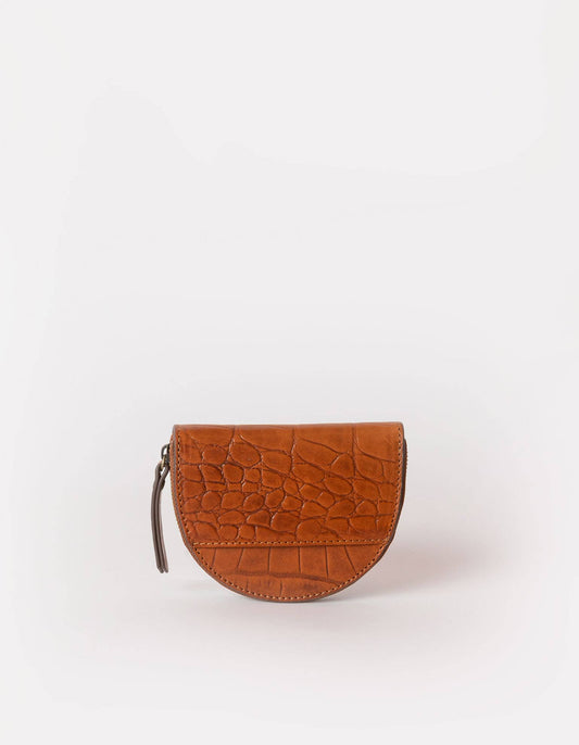 Ledertasche Laura - Cognac Croco Klassisches Leder