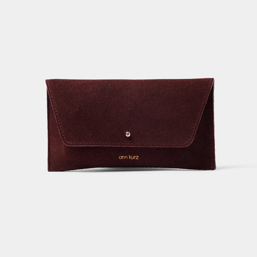 Mini Envelope Shape Wallet - Suedo Burgundy