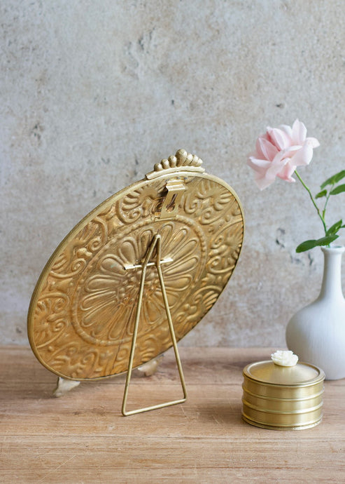 Runder Tischspiegel aus Messing