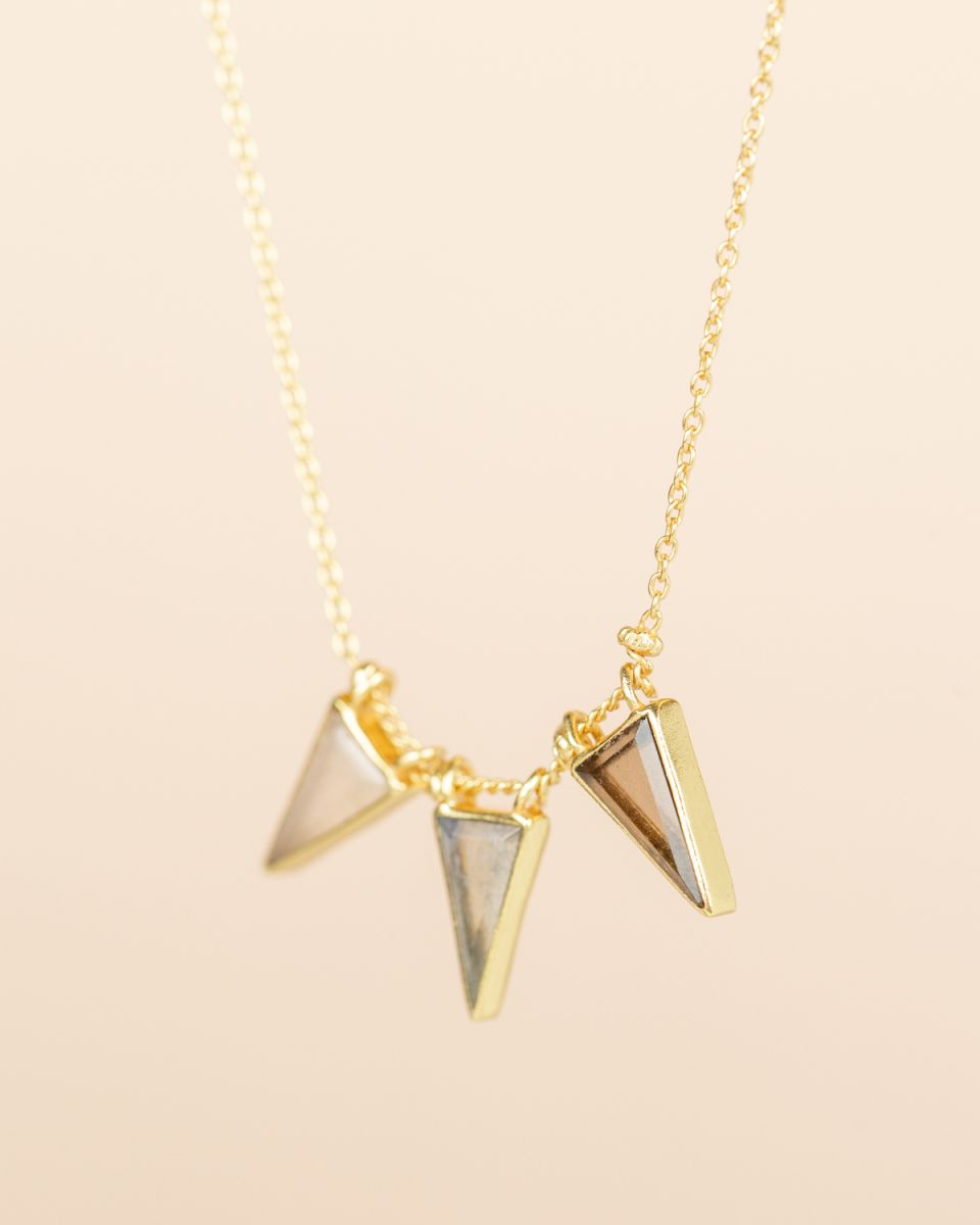 Collier 45cm Sahar Labradorit 5x9mm Dreiecke g.pl