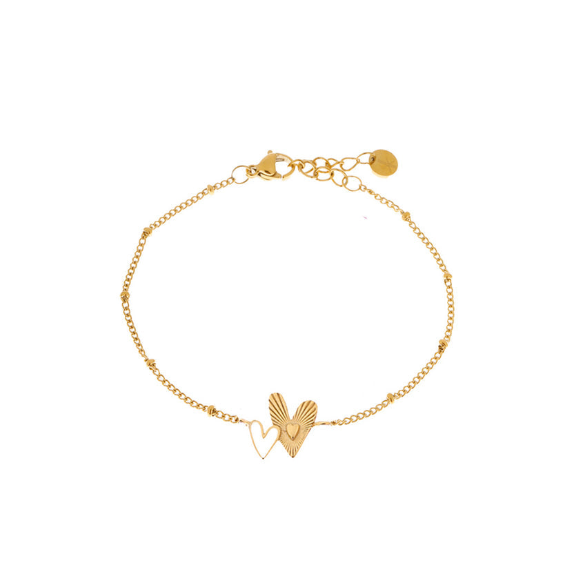 Armband mit zwei Herzen in Gold