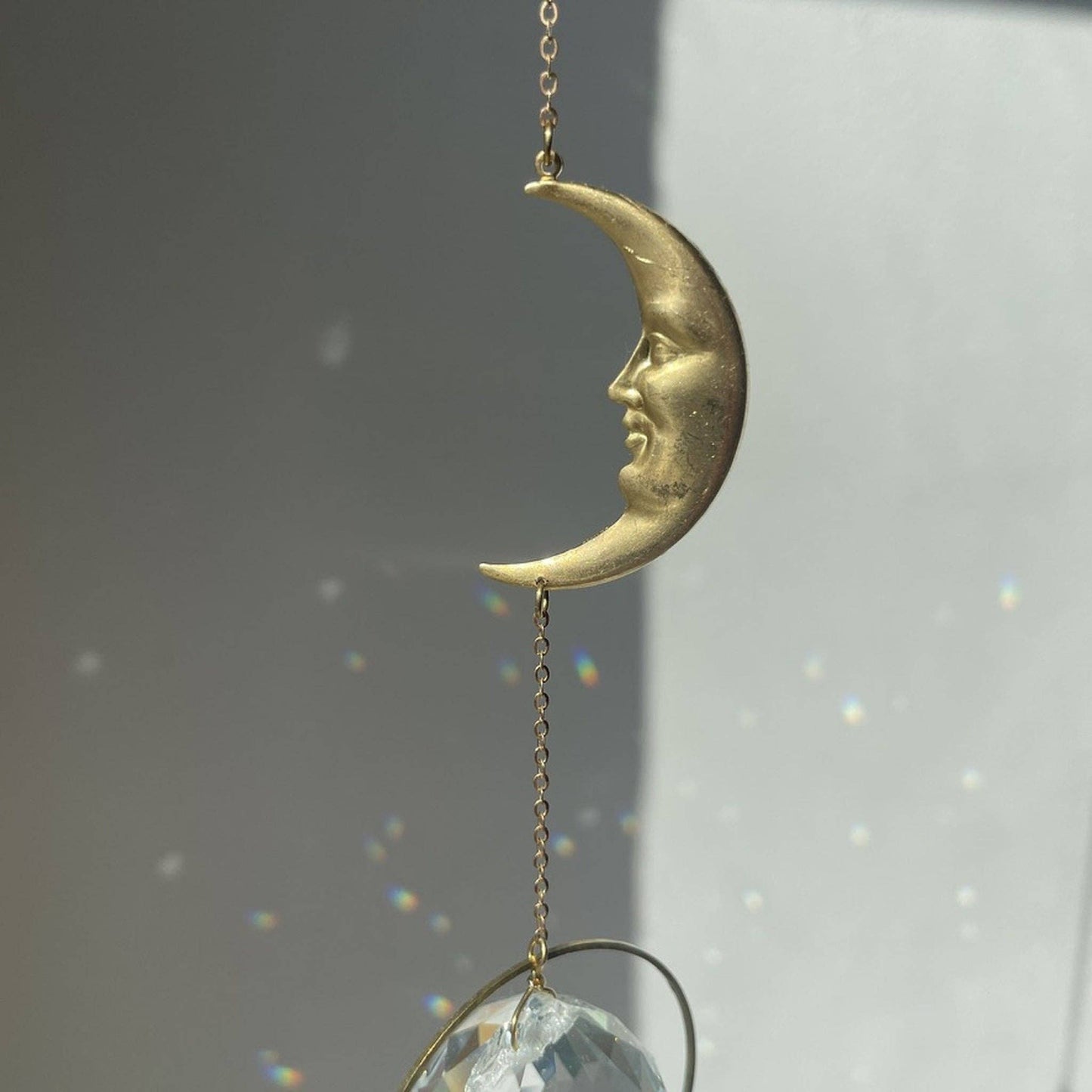 Suncatcher Mond / Lichtfänger / Fensterkristall  / Prisma