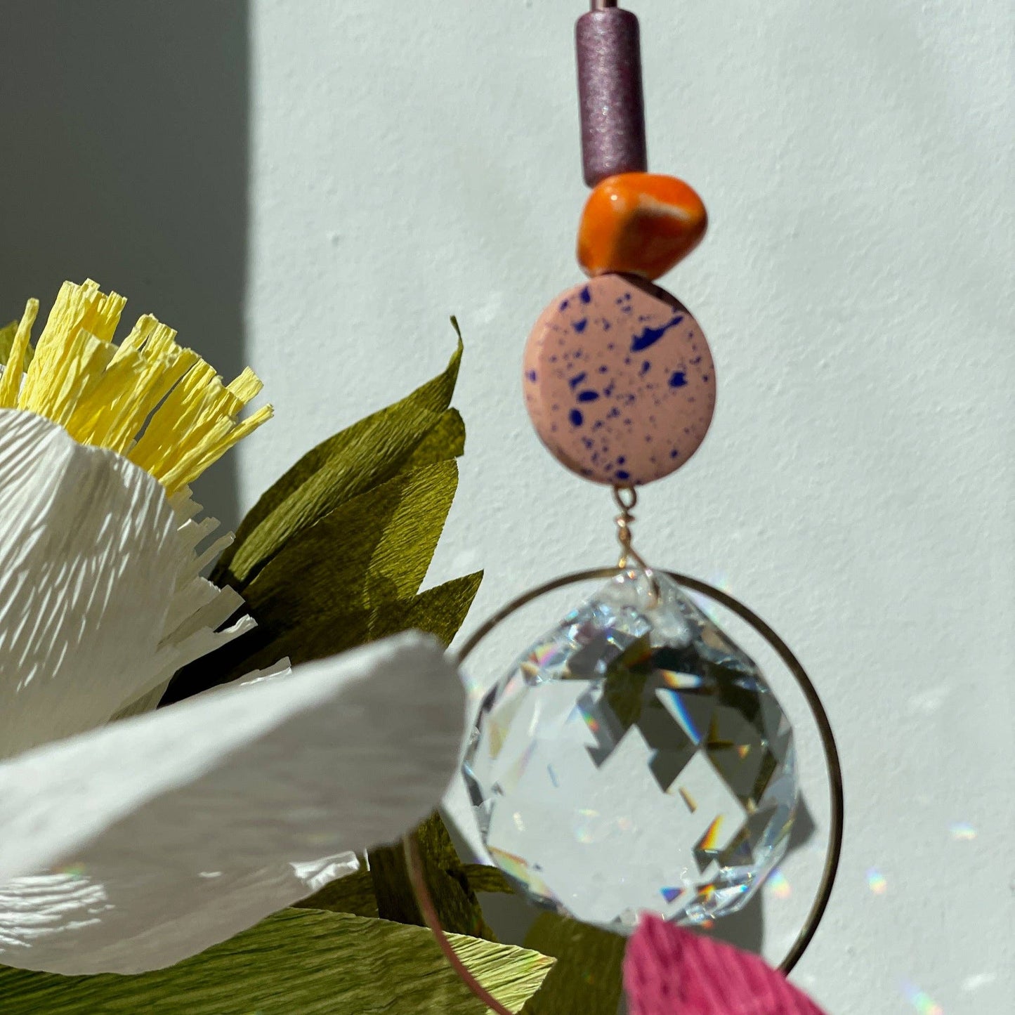 Suncatcher DISC and ROCK Orange / Lichtfänger / Fensterkristall