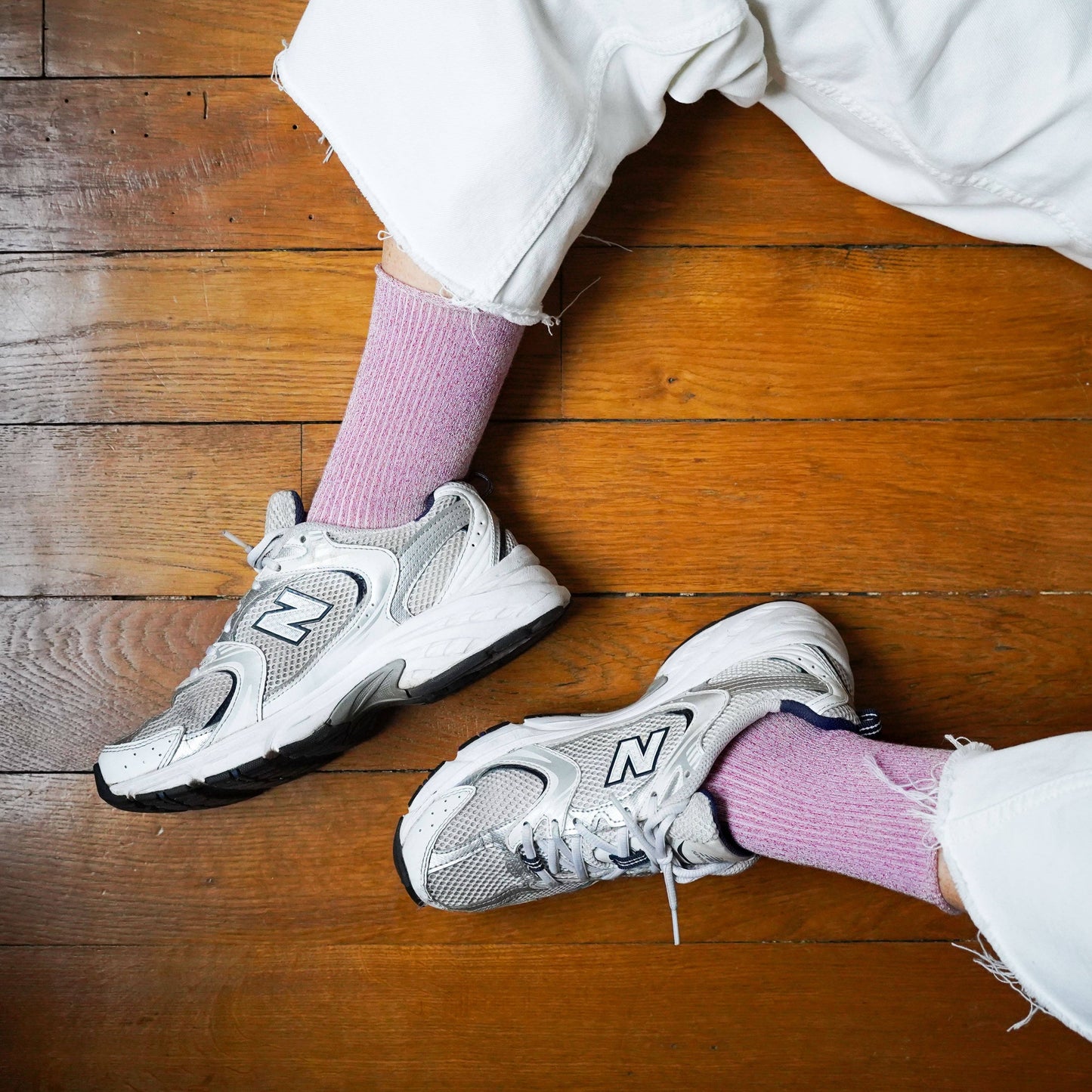 KLUE Glitter Lurex-Socken aus umweltfreundlichem Lyocell | Rosa