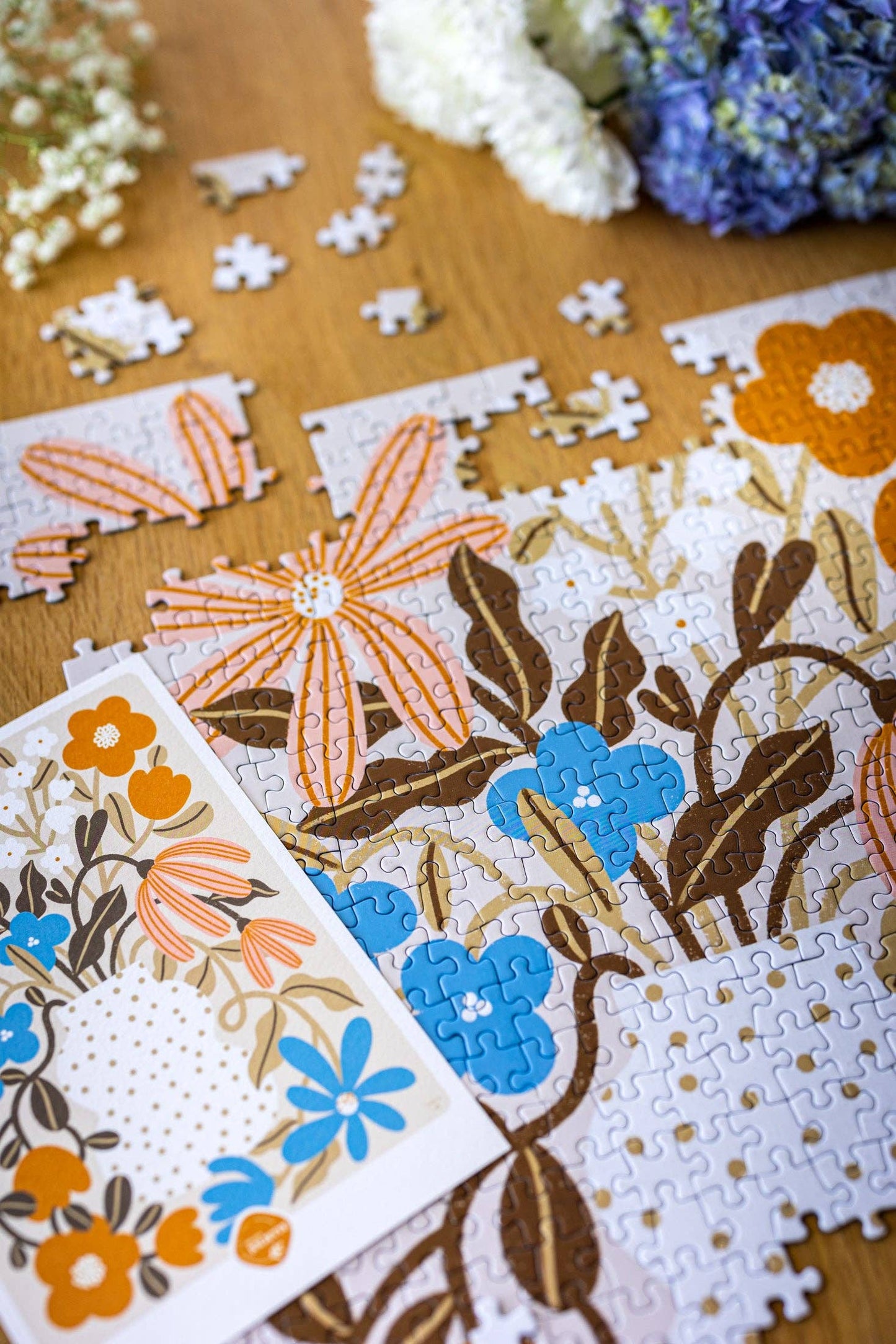 Myosotis- & Kapuzinerkresse-Puzzle mit 500 Teilen