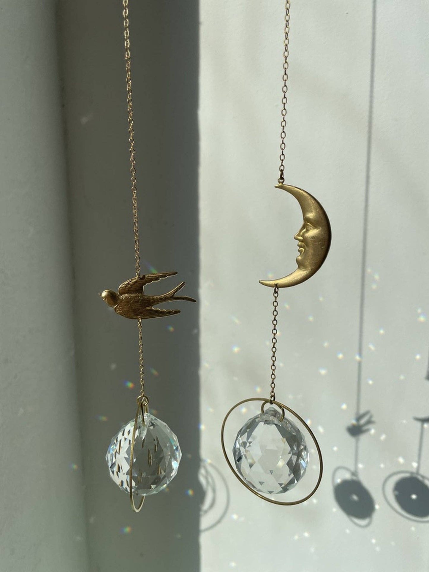 Suncatcher Mond / Lichtfänger / Fensterkristall  / Prisma