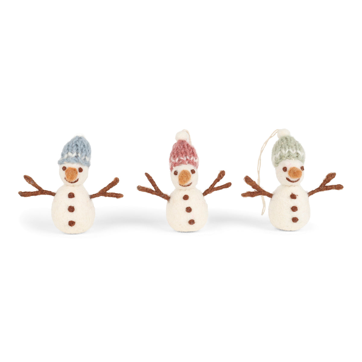 Bunter Schneemann mit Hut – 3er-Set