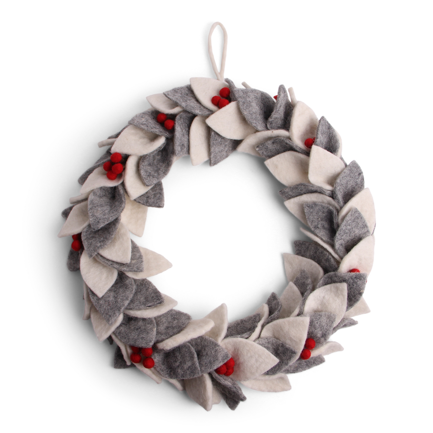 Big White/Grey Wreath w/Berries w/Hanger